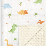 Bow Baby Blankets for Girls, Soft Nursery Minky Blankets with Muslin and Dotted Fleece Back 30x40 inches, Receiving Bed Quilt for Newborn, Infants, Toddlers