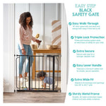 Regalo Safety 29-38.5" Baby Gate for Doorways & Bottom of Stairs, Pressure Mounted Baby Gate with Door for Babies, Toddlers & Pets, Tested & Safe for 30 Years, American Designed, American Owned, Black