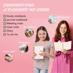 QUICQOD Journal for Teens Girls, Cute Pink Preppy Coquette Notebook Journal Diary School Supplies, Cute Notebooks for Women, Hardcover Pink Spiral Notebook 5.5x8.3 Inch