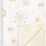 Bow Baby Blankets for Girls, Soft Nursery Minky Blankets with Muslin and Dotted Fleece Back 30x40 inches, Receiving Bed Quilt for Newborn, Infants, Toddlers