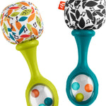 Fisher-Price Newborn Toys Rattle ‘n Rock Maracas, 2 Soft Musical Instruments for Developmental Play Babies Ages 3+ Months, Neutral Colors