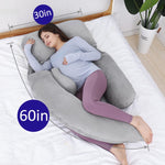 AS AWESLINGDetachable Maternity Pillow for Pregnant Women | 60in Pregnancy Pillows for Sleeping | Extra Large Full Body Pillow for Pregnancy with Crystal Velvet Cover(Dark Gray)