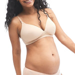 Motherhood Maternity Women's Maternity Lightly Lined Wireless Nursing Bra, Nude , 36C