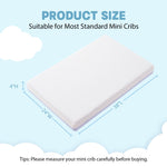 Vomiliku Mini Crib Mattress - 38x24x4 Inch Dual Sided Memory Foam Baby Mattress with Breathable Removable Cover - Fits Most Mini and Portable Cribs