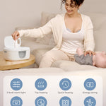 Momcozy Baby Wipe Warmer, Innovative Spring Design, Large Capacity Wipes Dispenser for 60-80pcs, Fast & Even Heating, 4 Modes of Temperature Heating Control, Diaper Wipe Warmer with Night Light, Blue