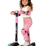 Nattork Kids Scooter for Age 3-5, Toddler Scooter with 4 Adjustable Height for Boys & Girls, Light Up 3-Wheels Foldable Kick Scoote, Lean to Steer, 120LB Weight Capacity Age 5-8 Pink