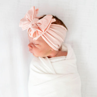 Baby Bling 2PK FAB-BOW-OUS®: rose quartz + ballet pink