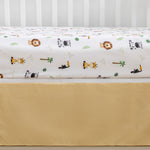 Safari Animal Crib Bedding Set for Baby Boys Girls, 3-Piece Baby Crib Bedding Set, Standard Size Crib Set Including Crib Sheet, Comforter & Crib Skirt
