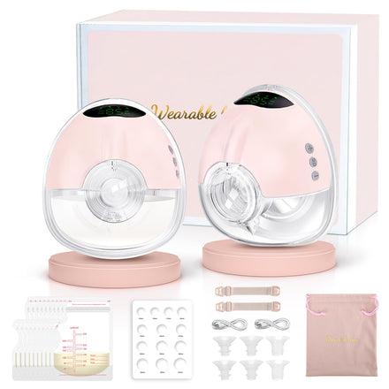 Pink wearable device with accessories on a white background