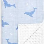 Bow Baby Blankets for Girls, Soft Nursery Minky Blankets with Muslin and Dotted Fleece Back 30x40 inches, Receiving Bed Quilt for Newborn, Infants, Toddlers