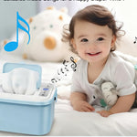 Elyina Baby Wipe Warmer with Soothing Music & White Noise, Innovative Spring Design, No-Dry Moisture Lock, Fast and Even Heating, 4 Temp Modes – Diaper Change Essential