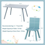 Costzon Kids Table and Chairs, 5 Pieces Desk Set with Toys Bricks for Playing, Dinning, Drawing, Toddler Table and Chair Set for 3-7 Years Old Boys Girls