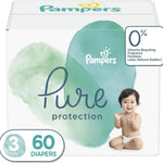 Pampers Pure Protection Baby Diapers, Size 5 (27+ lbs), 132 Count, Up to 100% Leakproof, Premium Plant-based Skin Protection, Hypoallergenic Soft Diapers