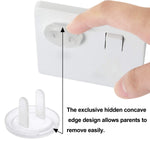 PandaEar Outlet Plug Covers(52 Pack) Clear Child Proof Electrical Protector Safety Caps with Adult Easy Release Concave Design