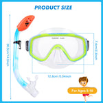 Kids Snorkel Set, Children Anti-Fog Diving Mask Swimming Goggles Full Dry Top Snorkel Equipment Snorkeling Packages Swimming Gear for Youth Boys Girls Age 5-10 (Blue Yellow)