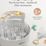HEYVALUE Ease-Steam Bottle Sterilizer, Compact Baby Bottle Sterilizer, Fast One-Touch Operation (Esterilizador de Biberones), Electric Sterilizer for Baby Bottles, Baby Essentials & Breast Pump Parts