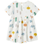 pureborn Baby Girls Dress Short Sleeve Summer Cotton Casual Playwear Dresses Coloful Fox 6-9 Months