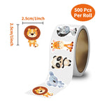 2 Roll Animal Stickers for Kids,1 Inch Cute Reward Sticker in 16 Patterns,Teacher Supplies for Classroom,Incentives Sticker Bulk for Kids,1000 Pcs Motivational Stickers for Party Favors