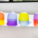 Ubbi Translucent Interchangeable Bath Toys for Baby and Toddler, Colorful Mix and Match Baby Bathtub Toys, Set of 4