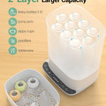 HAUTURE Bottle Sterilizer and Dryer, 6-in-1 Baby Bottle Sterilizer (Esterilizador de Biberones), 10 Bottles Capacity, Electric Steam Bottle Sanitizer for Baby Bottles, Breast Pump Parts & Pacifiers