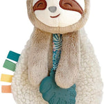 Itzy Ritzy - Itzy Lovey Including Teether - Baby Lovey with Teether, Textured Ribbons & Dangle Arms - Features Crinkle Sound, Sherpa Fabric and Minky Plush (Sloth)