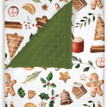 Mink Baby Boy Girl Blankets Christmas Gingerbread Man Cookie, Xmas Holly Berry Soft Double Layer Dotted Backing Receiving Swaddle, Newborn Infant Toddler Nursery Crib Bedding Shower Gift 30x40