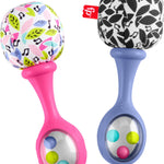 Fisher-Price Newborn Toys Rattle ‘n Rock Maracas, 2 Soft Musical Instruments for Developmental Play Babies Ages 3+ Months, Pink & Purple