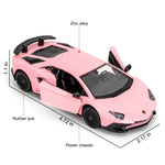 TGRCM-CZ 1/36 Scale Lamborghini Aventador LP700-4 Casting Model Car, Zinc Alloy Pull Back Vehicles Toy Car for Toddlers Kids Boys Girls Gift (Pink)