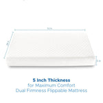 SCHNAUZER HOME Crib Mattress, Dual-Sided Breathable Baby and Toddler Memory Foam Mattress with Removable and Washable Cover, 100% Knitted Fabric, Fits Standard Cribs and Toddler Beds, 52" x 28" x 5"