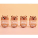 4 Pcs Cute 2-in-1 Pencil Sharpener & Eraser - Cartoon Cpaybara Pencil Sharpener Small Manual Pencil Sharpeners Kawaii Plastic Sharpeners for Girls Women Boys School Office Supplies (Capybara)