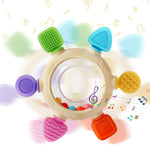 Baby Teething Rings Toys for 0-6 6-12 Months Baby Rattle Teether Sensory Toys for Babies 0-24Months Silicone Teether Relief Chew Soothing Sore Gums for Newborn Infant Essentials BPA Free