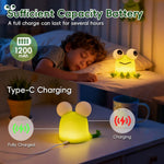 Frog Night Light with Big Eyes, Soft Silicone Nursery Night Light for Kids, Rechargeable Dimmable Frog Lamp with Timer, Room Decor Kawaii Toys and Gifts for Boys and Girls