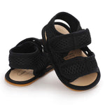 E-FAK Baby Boys Girls Summer Sandals Closed-Toe Non-Slip Rubber Sole Toddler Infant First Walker Shoes(0-6 Months Infant, 01 Black)