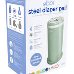 Ubbi Steel Diaper Pail, Odor Locking, No Special Bag Required, Award-Winning, Registry Must-Have, Sage Green