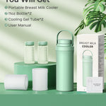 Xaproo 22oz Breast Milk Cooler Bottle, Breastmilk Cooler with 360° Cooling for 24 Hours, Portable Milk Chiller for Breastmilk with 2pcs Baby Bottles, Breast Milk Storage Bags for Baby, BPA-Free