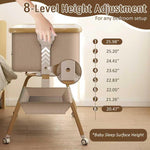 Mariserenity Rocking Baby Bassinet Bedside Sleeper, Detachable Portable Bassinet & Adjustable Crib with 8 Heights, Breathable Mesh, Storage Basket & Mobile Toy for Newborns to Toddlers(Oatmeal)