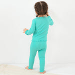 pureborn Toddler Pajamas Set Pjs - Little Girl Long Sleeve Snug Fit Sleepwear 2pcs Maka Green 2T