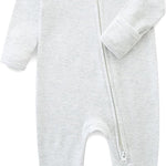 Baby Romper 100% Cotton Pajamas One Piece Long Sleeve Zipper Footie Onesie for 0~12M Baby