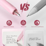 Four Candies Writing Ink Pens with Black & Pink Ink and 2Pack Highlighter, Cute Retractable 0.5mm Smooth Writing Pens,Pink Pens for School, Office Girly Stationery Aesthetic Desk Accessories Set of 14
