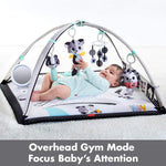 Tiny Love Baby Tummy Time Play Mat, Gymini Deluxe Baby Play Mats for Floor, Magical Tales Black & White Activity Gym