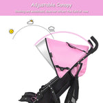 BABY JOY Double Umbrella Stroller, Lightweight Travel Side by Side Twin Stroller with Large Storage, Cup Holder, 5-Point Safety Harness, Adjustable Canopy & Compact Fold for Infant and Toddler (Pink)