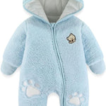 Fairy Baby Newborn Baby Snowsuit Bear Onesie Footie Romper Winter Thick Fleece Jumpsuit Infant Coat for Girls Boys 0-12M