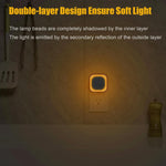 YUNLEX 2 Pack Plug in Dimmable Night Light, Square , Auto Dusk to Dawn Sensor, LED Wall Night Light, Soft Glow, Amber Night Light for Bathroom, Hallway, Stairs, Kitchen, Bedroom, Garage