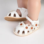 WaiHeikki Baby Girls Sandals Cute Flower Decor First Walking Princess Shoes Summer Casual Non-Slip Breathable Shoes 0-18M (White, 0_months-6_months)