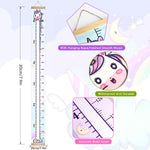 Mibote Baby Growth Height Chart Handing Ruler Wall Decor for Kids, Canvas Removable Height Growth Chart 79" x 7.9" (Unicorn)