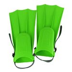 Kids Swimming Fins, 1 Pairs Kids Diving Short Flippers PVC Adjustable Swimming Training Fins, Lightweight Scuba Flippers for Kids(Green,US:12C-3Y)