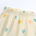 MYGBCPJS Baby Boys Girls 2 Pack Cotton Linen Long Bloomers Graphic Printed Trousers Ankle Length Kids Elastic Waist Pants