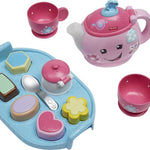 Fisher-Price Toddler Toy Laugh & Learn Sweet Manners Tea Set with Music & Lights for Educational Pretend Play Kids Ages 18+ Months