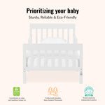 Dream On Me Finn Toddler Bed in White, Greenguard Gold and BSA Certified, Non-Toxic Finish, Made of Sustainable New Zealand Pinewood, Low-to-Floor Design with Safety Guard Rails