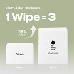 Bc Babycare Cloud Moist Portable Baby Wipes, Thick & XL, 99% Water, Ultra-Hydrating, Unscented, Hypoallergenic Jojoba Oil for Sensitive Skin, Biodegradable, Moisturize Every Cleanse, 20 Count (6 pack)